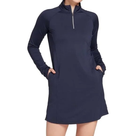 Lady Hagen Dresses & Skirts - NWT Lady Hagen Solid Navy Blue UV UPF 50+ Long Sleeve Golf Dress, size XL